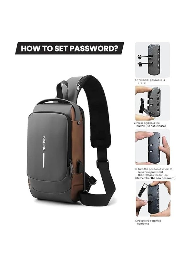 شنطة كتف كروس رفيعة من البوليستر المقاوم للماء للجنسين ، شنطة كتف للرجال أو تستخدم كشنطة ظهر صغيرة أو شنطة يد للسفر والترفيه، شنطة صدر بغطاء صلب مضاد للسرقة - Image 3